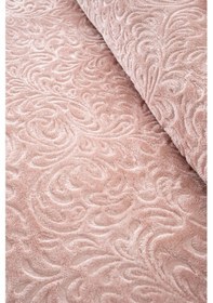 Resim Jakarlı Kadife Dokulu Çift Kişilik Kalın Battaniye Yumuşak, Sıcak Ve Şık Yatak Örtüsü Pudra Pudra 