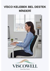 Resim Visco Kelebek Bel Destek Minderi Visco Sırt Minderi Ofis, Ev, Araç Bel Destek Minderi 