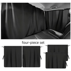 Resim Dashanshop 4 Adet Siyah Oksford Sedan Suv Araç Gizlilik Perdesi Seti Saklama Çantası 