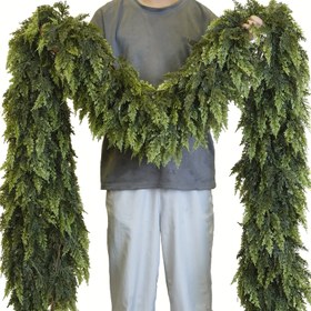 Resim 180cm Yapay Çam ve Çam Çiçeği - Yumuşak Yoğunluk Yeşil Faux Çam, Şömine Mantel, İç/Dış Mekan Tatil Parti Ev Dekoru, Noel, Cadılar Bayramı, Paskalya, Hanuka, Şükran Günü, Kaplama Dahil Değil, Şömine Dekorasyonu | Doğal Görünüm | Plastik Foliye, Şömine Dekorasyonları 