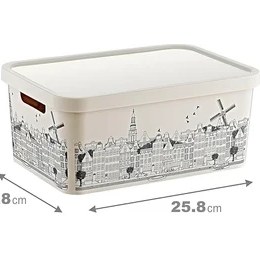 Resim Stafi Desenli Çok Amaçlı Kapaklı Kutu 4,5 Lt Amsterdam 