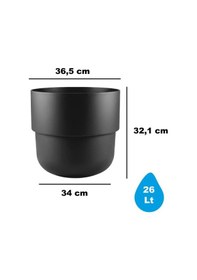 Resim Omnipazar So-kup5 Kuple Plastik İç Kovalı Saksı Takımı 26 Litre No 5 Siyah 