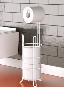 Resim Teknotel Tuvalet Kağıtlık Tuvalet Kağıdı Standı Ayaklı Yedekli Tuvalet Kağıdı Askısı Mg093 Beyaz 