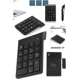 Resim Munico USB Alıcı 2.4g Kablosuz Mini Sayısal Tuş Takımı Klavye Dizüstü Masaüstü Pc Için Mini Kablolu 18 Tuş 
