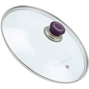 Resim Tencere Sahan Tava Cam Kapağı Kapak 34 cm Mor Tutma Tepesi 