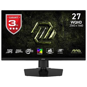 Resim MSI 27" MAG 274QPF E20 2K WQHD RAPID IPS 200Hz 0.5MS FREESYNC PREMIUM PIVOT GAMING MONITOR 