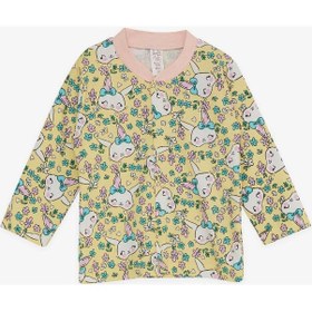 Resim Breeze Kız Bebek Pijama Takımı Çiçek Desenli Tavşancık Baskılı 4 Ay-1 Yaş, Sarı-sarı Sarı 