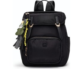 Resim Derimod Kadın Siyah Kumaş Charmlı Sırt Çantası 26PBD24656F 