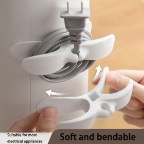 Resim 2'li Paket Güç Kablosu Düzenleyicileri, Mutfak Depolama ve Kablo Bağlantısı için Duvara Monte Edilebilir Kablo Sabitleme Klipsleri, Ev Aletleri ve Kabloları Sarma Aracı, Evde Mutfak Elektrik Ofis Bilgisayar Tel Düzenleme için Uygun, Kullanışlı Kanca 