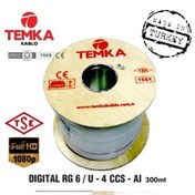 Resim Temka Rg6-U4 64Tel 300Metre Ccs-Al Anten Kablosu 