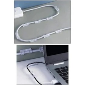 Resim Askımo 20LI Şeffaf Kablo Sabitleyici Düzenleyici Klips Duvar Fayans Cam Yapışkanlı Kablo Tutucu 20 Adet 