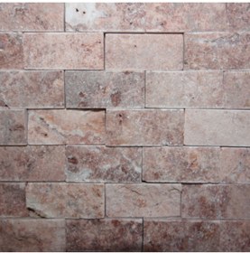 Resim MYM Mermer Yapı Market Tasarım Kırmızı Traverten Patlatma Mozaik 