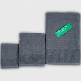 Resim Benetton Home Banyo Havlu El Yüz Vücut Koyu Gri %100 Pamuk 3 Lü Set 70x140 Cm 50x90 Cm 30x50 Cm Koyu Gri 