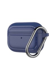 Resim Ally Karbon Fiber Apple Uyumlu AirPods Pro Kancalı Silikon Koruma Kılıfı Mavi 