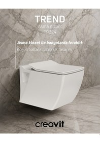 Resim Creavit Trend Asma Klozet Ve Kapak Set Beyaz 