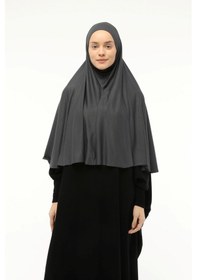 Resim Altobeh Hazır Türban Peçeli Pratik Eşarp Tesettür Nikaplı Hijab - Namaz Örtüsü Sufle 3xl - Füme Füme 