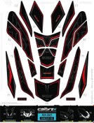 Resim Honda Pcx 125 Tank Pad Full Set 14 Parça Siyah-kırmızı 2021-2024 