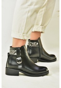 Resim Siyah Alçak Topuklu Günlük Kadın Bot N518400109 