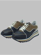 Resim Luglio Shoes Hakiki Deri Lacivert Vizon Renkli Erkek Sneaker 