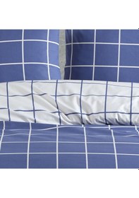 Resim %100 Pamuklu Tek Kişilik Nevresim Takımı 160x220 2 Yastık Kılıflı Lastikli Çarşaflı 120x200+30 Mavi 