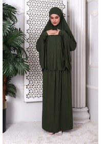 Resim 2 Parça Pratik Namaz Elbisesi 8016 Haki 