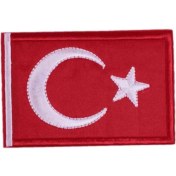 Resim Aplike Ütü Ile Yapışan Türk Bayrağı Dikdörtgen Arma 6x4 cm 