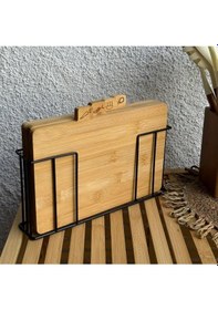 Resim Tantitoni 4'lü, 28x18 Cm, Bambu, Standlı Kesme Tahtası, 4'lü Kesme Tahtası Siyah 