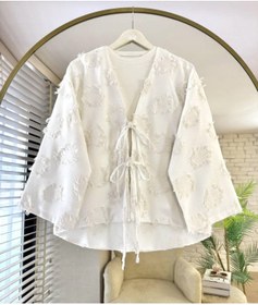 Resim AEC PRIVE Yazlık Müslin Kimono Gömlek ile Şıklık - Yeşil / L / Kadın / Kız 