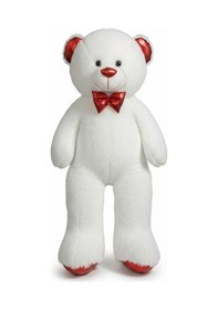 Resim Parlak Papyonlu Peluş Ayı 150 Cm Beyaz Çok Renkli 