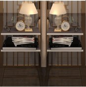 Resim Kenzlife komodin guiseppe 2 li set gri komidin 39*19 2 parça duvara monte askı aparatlı (mng) 