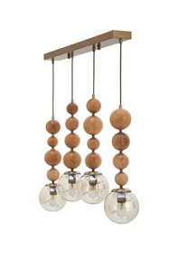 Resim Mudo Home Wood Bead 4lü Sıralı Sarkıt Kahverengi 