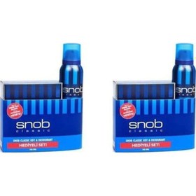 Resim Snob Classic Erkek Parfüm EDT 2 x 100 ML + Sprey Deodorant 2 x 150 ML 