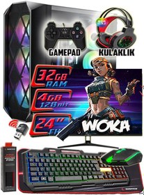 Resim Warbox Woka i3-6100 32 GB 256 GB SSD + 250 GB HDD 4 GB R7240 W10P Masaüstü Oyuncu Bilgisayarı 