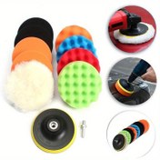 Resim 11 adet Evrensel Araba Parlatma Kiti, 7.62cm M10 Matkap Bağlayıcı ile Parlatma Tekerlek Ped Seti, Cilalama Boya Bakımı Otomatik Stil, Dayanıklı Malzeme 