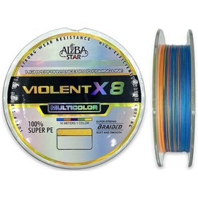 Resim Albastar Violent 8x 0.31 Mm 300m 8 Örgü İp Misina Multicolor 28.7 Kg Çeker 