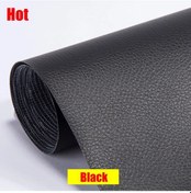 Resim Kendinden Yapışkanlı Deri Yama Kanepe Tamir Yenileme Deri Etiket Mobilya Masa Black 20x30cm 