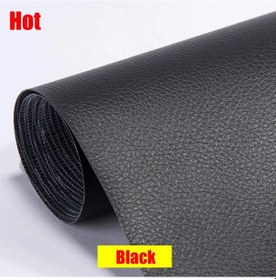 Resim Kendinden Yapışkanlı Deri Yama Kanepe Tamir Yenileme Deri Etiket Mobilya Masa Black 20x30cm 