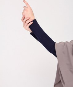 Resim manolyaşal islamic hijab Likralı Kaymayan Kurtarıcı 1 Çift Tesettür Kolluk Lacivert 