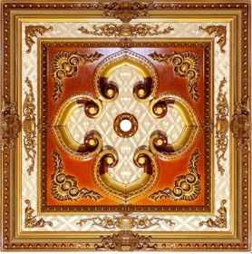 Resim Kare Kahve Saray Tavan Göbek 90*90 cm 