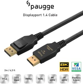 Resim Paugge Vesa Sertifikalı 2m Displayport 1.4 Kablo (ENTDP1420) 