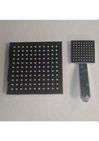 Resim Flat Duş Başlığı - Tepe Duş El Duşu - Kare Krom - Siyah - 19 X 19 Diğer 