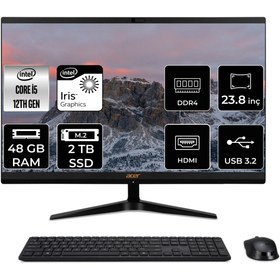 Resim Acer Aspire C24-1700 Intel Core I5 1235U 48GB 2tb SSD 23.8" Fhd Fdos All In One Bilgisayar DQ.BJWEM.006 DQBJWEMP353 