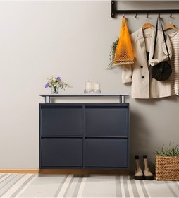 Resim Kaser Metal 2+2'li Metal Ayakkabılık Antrasit 