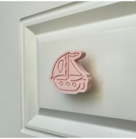 Resim Pomerol Pembe Yelkenli Dolap Kulpu - Çocuk Odaları, Mutfak Ve Banyo Dolapları İçin Modern Ve Dekoratif Kulp 