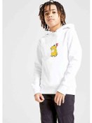 Resim Psyduck Pokemon Saydek Baskılı Unisex Çocuk Kapüşonlu Beyaz Swea 