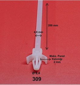 Resim Dübelli Kablo Bağı 4,8x200 309 1000 Adet 