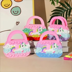 Resim Çocukların Sevimli Pony Silikon Omuz Çantası, Kızlar için Moda Klasik Çanta, Hediye için İdeal Seçim 