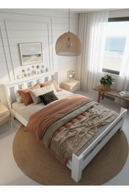 Resim Ninnimo Still Tek Kişilik Çift Kişilik Beyaz Mdf Genç Karyola Basit Kurulum 