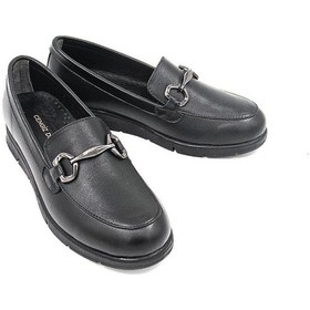 Resim De Scario 449 Deri Toka Detaylı Kadın Loafer Ayakkabı - Siyah Siyah 