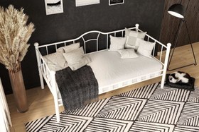 Resim Argimo Kamelya Sedir Metal Karyola - 90x200 / Beyaz 